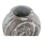 Close-up of Didion Vase neck showing polished rounded lip with layered marble pattern