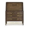 Front view of Verona Chanterelle Secretary Desk with closed top compartment