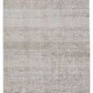 Cream and gray rug with a labyrinthine trellis pattern featuring neutral taupe and silver tones