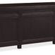 Rear view showing paneled back with dark oak veneer and the same burnt timber finish