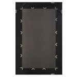 Back of mirror showing black frame construction with metal brackets and hanging hardware