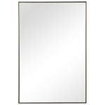 Rectangular Owen Mirror with thin dark brown textured frame, sleek and modern design