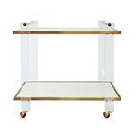 Product Image 2 for Pierce Glass and Antique Brass Bar Cart from Worlds Away