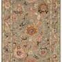 Padma Grey / Multi modern wool rug with thick pile, floral and abstract motifs in muted earth and pastel colors