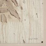 Close-up showing textured vertical ridges and canvas surface with artist signature 'Guinn'