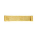 Top-down view revealing full rectangular shape and curled ends of gold aluminium scroll tray