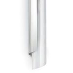 Side view of Flute Sconce showing curved cylindrical shape and narrow gap where steel overlaps