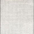 Ivory and black hand-loomed rectangular rug with a minimalist grid pattern and wool pile texture