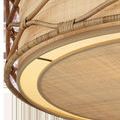 Lower side detail showing grasscloth diffuser edge with integrated light ring