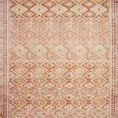 Layla Natural / Spice Rug with vintage-style geometric diamond pattern in warm beige and rust tones