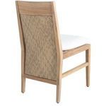 Dining chair rear three-quarter view with white seat cushion visible