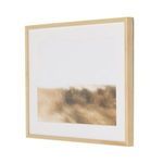 Oblique side view highlighting thickness and finish of the Her Captor photo's natural maple frame