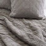 Product Image 2 for Brussels Quilted Cotton Euro Sham - Pewter from Pom Pom at Home