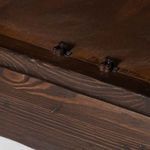Close-up of wood grain pattern and finish on a flat panel of the sideboard