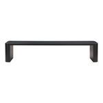 Black Post dining bench with rounded posts on four corners and a simple elongated seat in a sleek design