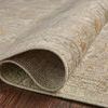 Rolled corner close-up showing backside weave and thickness of the Rosemarie ivory and natural rug