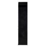 Side profile of the New Tyrol Hutch showing flat matte black steel panel and thin silhouette.