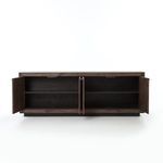 Sideboard with both doors opened to display shelving inside