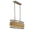 Product Image 6 for Arcadia 4 Light Warm Brass With Natural Rattan Linear Chandelier from Savoy House 