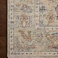 Top-down close-up of rug corner showing fringed edges and detailed border motifs