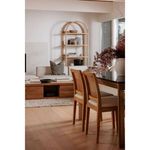 Two Orville chairs in modern living room setting with light wood floor and neutral decor