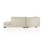 Rear and side view of sectional with curved back on the corner piece