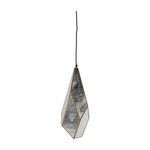 Malia Pendant view emphasizing symmetrical facets and dark brass bordering