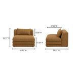 Dimensional diagram of Lowtide Modular Sectional with width, height, and depth measurements