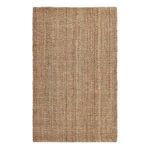 Neutral-toned Annello Handspun Jute Area Rug with chunky boucle weave in rectangular shape