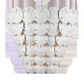 Tulum Extra Large Chandelier with layered white semi-translucent sand dollar discs made of bone china