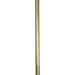Ceiling canopy and double loop hanger detail in aged brass finish