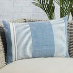 Product Image 5 for Carinda Indoor/ Outdoor Blue/ Ivory Striped Lumbar Pillow from Jaipur 