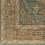 Product Image 2 for Reign Hand-Knotted Dark Green / Beige Rug - 2'6" x 10' from Surya