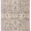 Alain Medallion Gray/Cream Rug with distressed medallion, tonal cream, silver, gray, and taupe hues
