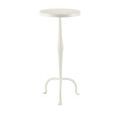 Front angle of Irma Drinks Table showing full textured cast iron column and rounded tabletop