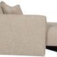 Side view of Lola Modular Sectional highlighting rounded armrest and black base beneath chaise