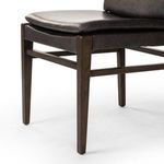 Close-up showing top grain black leather texture with fine natural creases and marks