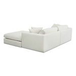 Rue Nook sectional shown from rear right corner highlighting back cushions and armrest design