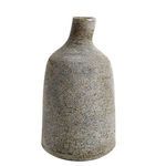 Side view of stain grey/brown vase showing smooth, rounded shape and subtle earthy color variations