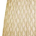 Close-up of yellow and white pleated fabric showing detailed fan-like pattern on lamp shade