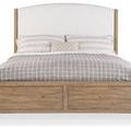 Front view of Vineyard Row bed showing detailed wood grain and square-peg joinery footboard