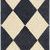long runner rug with charcoal and beige large diamond geometric pattern, medium pile wool texture
