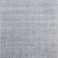 Beverly Denim Rug with hand-loomed rayon and wool pile in soft blue and gray horizontal linear pattern