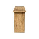Side profile highlighting paneled construction and visible pull-through joinery in wood