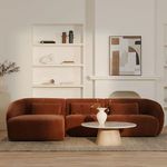 Wide shot of Amelia modular sectional showing full seating with cushions in living room