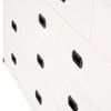 Oblique close-up showing the layout of black recessed handles across multiple drawers
