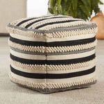 Product Image 2 for Meknes Indoor/ Outdoor Striped Black/ Cream Cube Pouf from Jaipur 