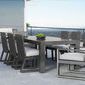 Outdoor dining set featuring several Redondo Dining Chairs around a large rectangular table on terrace