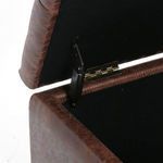 Close-up of Jefferson Trunk hinge and support arm inside storage compartment