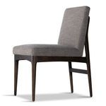 Side view of Abida Alcala Nickel Dining Chair highlighting tapered legs and seat thickness